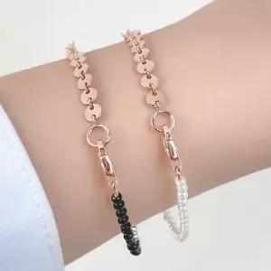 바이미 14k 원판 스피넬 진주 금팔찌 2-type