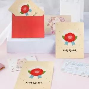 ( )보석십자수 카네이션 카드 만들기 DIY 키트 비즈 큐빅 자수 어버이날 감사