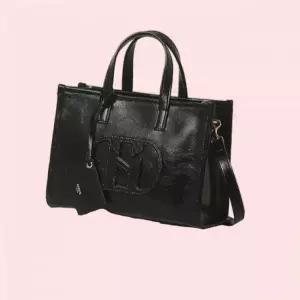헤지스 블랙 로고패치 소가죽 레더 토트백 핸드백 가방HIBA5E509BK 4569250