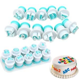 10 26pcs 대문자 퐁당 쿠키  알파벳 세트 플런저 스탬프 편지 커터 케이크 장식