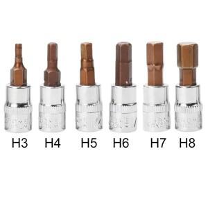 14 인치 드라이브 육각 소켓 비트 세트 내부 용 3mm 4mm 5mm 6mm 7mm 8mm 스크루 핸드 툴 H3 H4 H5 H6 H7 H