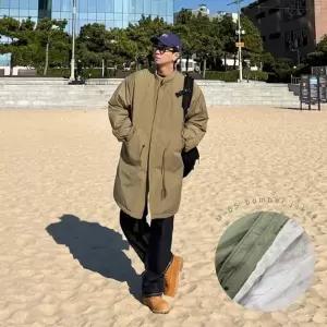 남자롱야상 겨울 M-65 밍크퍼 따뜻한 개파카 겨울 야상 점퍼