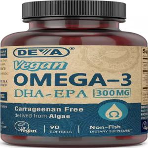 데바 오메가-3 DHA-EPA 300MG - 카라기난 무첨가 조류 유래 비피쉬 오일 비-GMO 젤라틴 프리 소프트젤 90종