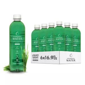 엽록소 워터 6팩 인증 클린 라벨 정제수에 액체 방울 빛나는 피부를 위한 뷰티 음료 식물성 비타민 A B12 C