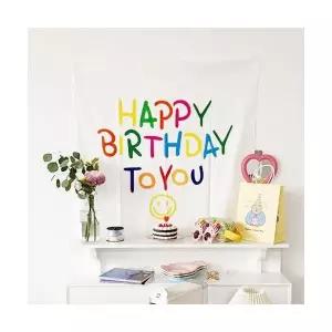 HBD 파티 패브릭 배경 가랜드