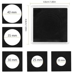 10PCS 플라스틱 사각형 동전 홀더 캡슐 컨테이너 투명 Gaine 작은 라운드 수집 상자 디스플레이 16mm-40mm