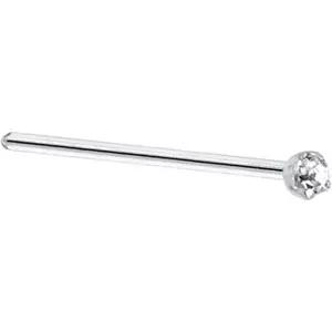 바디 캔디 솔리드 18k 화이트 골드 1.5mm 0.015 cttw 정품 다이아몬드 스트레이트 피쉬테일 코 스터드 링