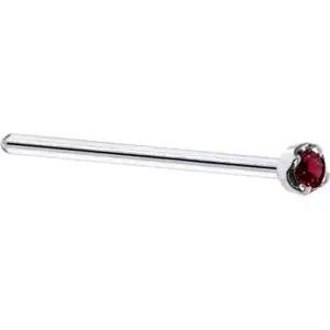 바디 캔디 솔리드 18k 화이트 골드 1.5mm 0.015 cttw 정품 레드 다이아몬드 스트레이트 피쉬테일 코 스터드