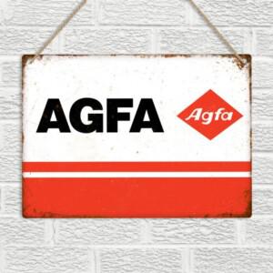 1w AGFA 필름 레트로 복고풍 엔틱 금속 벽 사인 플라크 빈티지 35mm 카메라 남자 동굴 -주석 기호