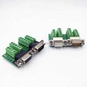 DB9 커넥터 RS232 RS485 COM 신호 터미널 모듈 인터페이스 컨버터 어댑터 데이터 암수 D 서브