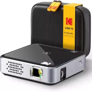 KODAK Luma 75 미니 포켓 프로젝터 - 검은색 2시간 런타임 1080p HD DLP 100인치 화면 휴대용 디스플레이