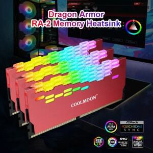 COOLMOON 드래곤 갑옷 AURA SYNC 알루미늄 합금 RAM 쉘 라디에이터 MOD A-RGB 레인보우 조명 메모리 쿨러