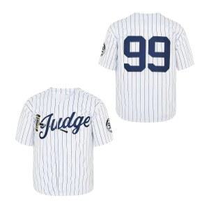 CGUBJI Youth Hammer 야구 99 90년대 파티용 레트로 저지 Judge 스트라이프 스티치 의류 사이즈 키드 셔츠 of 화이트