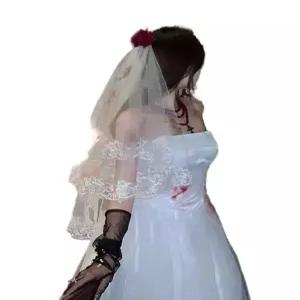 셀프웨딩 신부 면사포 결혼 스냅촬영 브라이덜샤워 감성 레이스 베일