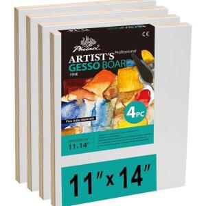 PHOENIX GESSO 페인팅용 보드 27 35 패널 표면 오일 아트용 11 푸어링 4인치 아크릴 14인치 공예 매끄러운 우드 4팩 페인트 6CM 크래들 9CM