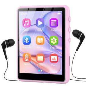 MP3 플레이어 블루투스 음악 음성 364GB 녹음기 HiFi 뮤직 4인치 셔플 플레이어가 스피커 있는 라디오 플레이어 사운드 HD 비디오 스크린 터치 휴대용 FM