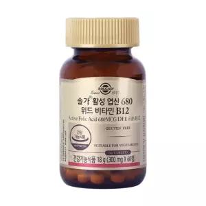 솔가 Solgar 활성 엽산 음식 680 비타민B12 60정 MJ