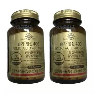 솔가 Solgar 엽산 음식 400 250정 2개 MJ