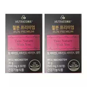 뉴트리코어 뉴트리코아 철분 남성 여성 철분제 많은 음식 60정 2개 MJ