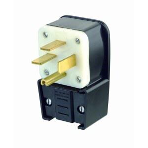 Leviton 50 Amp 8452P 등급 3PY 250 블랙 각도 스트레이트 플러그 볼트 산업용 접지 블레이드