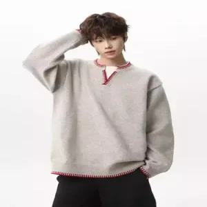 엘럽 남친 니트 봄 캐주얼 이너 투피스 브이넥 가짜 배색 원템1