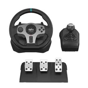 PC PS4 Xbox 스위치용 PXN V9 스티어링 휠 - 범용 USB 심 레이싱 APP 270/900 조절 가능 페달 3개 및