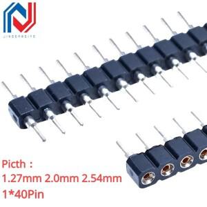1x40P 1.27mm 2.0mm 2.54mm 둥근 구멍 남성 주석 금 여성 핀 헤더 단일 행 0.1 