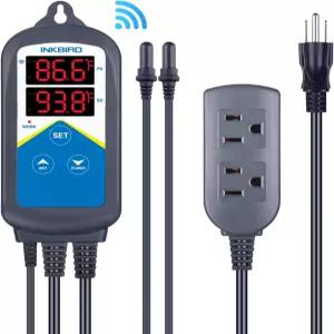 Inkbird ITC-306A WiFi 온도 조절기 Wi-Fi 수족관 히터 컨트롤러 120V1200W 번식 파충류 부화를 위한 두