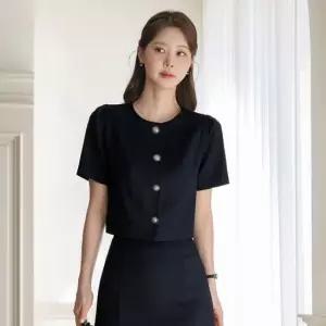 시크라인 XXL까지) 누미도 크롭 트위드 자켓 하객룩 오피스룩 모임룩 격식룩 빅사이즈