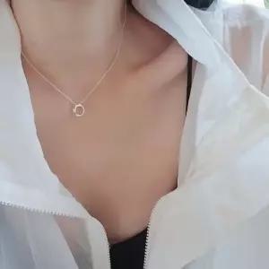 SS1062 여성 링 목걸이 러블리 심플 포인트 데일리 은목걸이 실버 925 은목걸이 목걸이