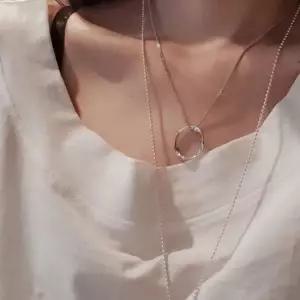 SN1037 여성 유니크 링 팬던트 실버 목걸이 데일리 은목걸이 실버 925) 은목걸이 목걸이