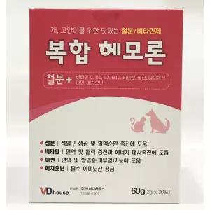 복합헤모론 30포 개 고양이 강아지 철분 비타민