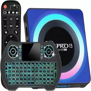 안드로이드 TV 박스 8K UHD 4GB RAM ROM이 탑재된 13.0 쿼드코어 프로세서 WiFi 6 블루투스 5.0 HDR10