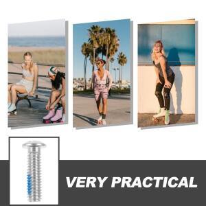6pcs 인라인 스케이트 스토퍼 나사 롤러 베어링 수리 키트 금속 하드웨어 교체 유지보수 부품