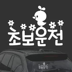 초보운전/삐약이 화이트시트지 자동차스티커