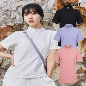 밀레 여성 여름 반팔티셔츠 이월상품 쿨소재 냉장고티 흡습속건 블랙야크 케이투