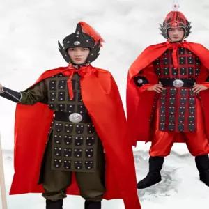 코스프레 의상 삼국지 무사 병사 전투 공연복 당나라 졸사