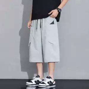남성용 팬츠 카고 아이템 멀티포켓 트렌디 분장 하의 스트레이트 통기속건 사계절 쿨링 슬림 7부 HT2