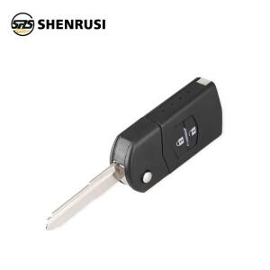 SHENRUSI 접이식 플립 키 쉘 마쯔다 2 3 5 6 RX8 MX5 버튼 교체용 리모컨 자동차 폴딩 케이스 커버