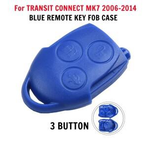 Transit Connect Mk7 2006-2014 용 Ford 파란색 3 버튼 자동차 키 쉘 케이스 원격 Fob 보호기 액세서리 교