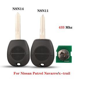 Jingyuqin 자동차 키 리모컨 닛산 펄사 순찰 프리메라 엑스트레일 테라노 알메라 미크라 NSN11 블레이드 43