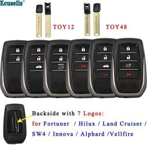 원격 자동차 키 쉘 케이스 포브 도요타 VELLFIRE FOLTUNER LAND Cruiser HILUX INNOVA SW4 ALPHARD 2 버튼