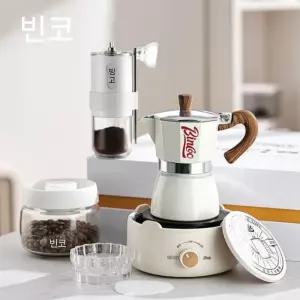 모카포트 인덕션 추출기 캠핑 캠핑용 에스프레소 전기 커피메이커 스틸 투명 머신 세트