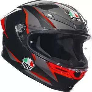 AGV K6 S 슬래시컷 스트리트 헬멧-블랙/그레이/레드-M