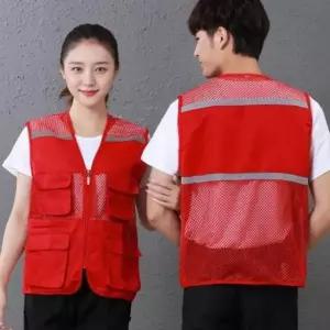 빨간색 낚시 베스트 현장 등산 여름 작업 매쉬조끼 매쉬베스트 작업조끼
