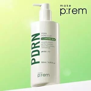 뷰티톤업 메이크프렘 피디알엔(PDRN) 포어 클레이 클렌징 밀크 500ml 안티에이징 주름개선 탄력강화인테카