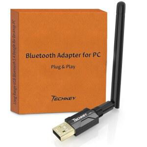 데스크탑 PC용 USB Bluetooth 5.4 어댑터: 노트북 Windows 11 / 10 / 8.1, Pair BT 헤드폰 / 헤드셋 / 스피커 / 마우스 / 키보드 / 프린터용 장거리 500FT 무선 동글