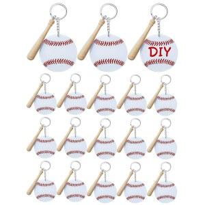 타이인 18세 벌크 DIY 아크릴 소프트볼 팀 파티, 태그 스포츠 열쇠고리 야구 볼백