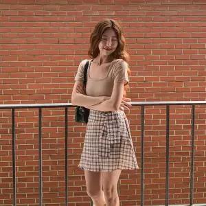 [신세계라이브쇼핑][옷자락] 여성 스타일 캐주얼 체크 미니 스커트