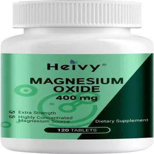 하이비 산화 마그네슘 400mg - 근육 및 이완을 위한 보충제 텐 프리 미국산 120정